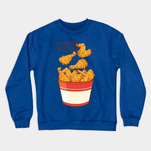 Chicken Bucket Crewneck Sweatshirt by Mako Design 